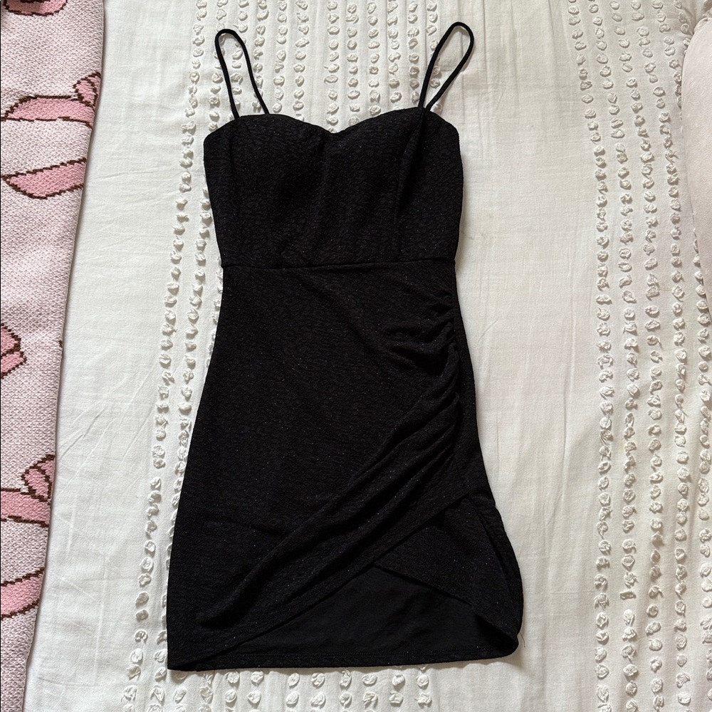 Windsor Black Ruched Mini Dress